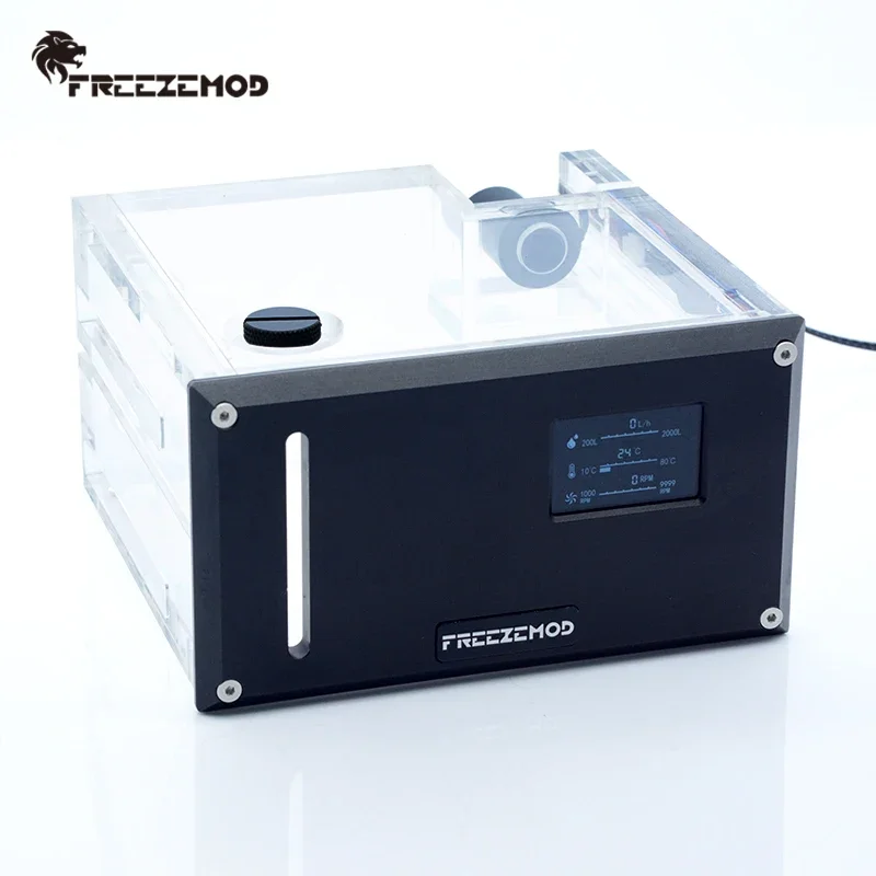 FREEZEMOD AIO Tanque de agua de doble accionamiento con termómetro y medidor de flujo Termómetro de correa de tanque de agua AI GQSX-Y2S - imagen 5