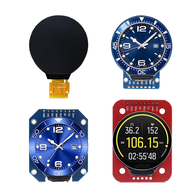 Módulo de pantalla TFT LCD de 1,28 pulgadas, controlador RGB redondo de 240x240, GC9A01, interfaz SPI de 4 cables, PCB de 240x240 para Arduino