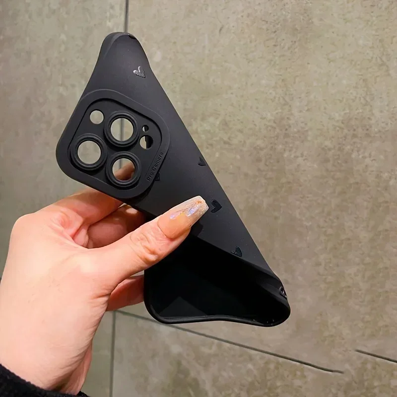 Funda blanda Black Love TPU para iPhone 16 15 14 13 12 11 Pro Max XS XR 7 8 Plus carcasa protectora de pantalla a prueba de golpes - imagen 4