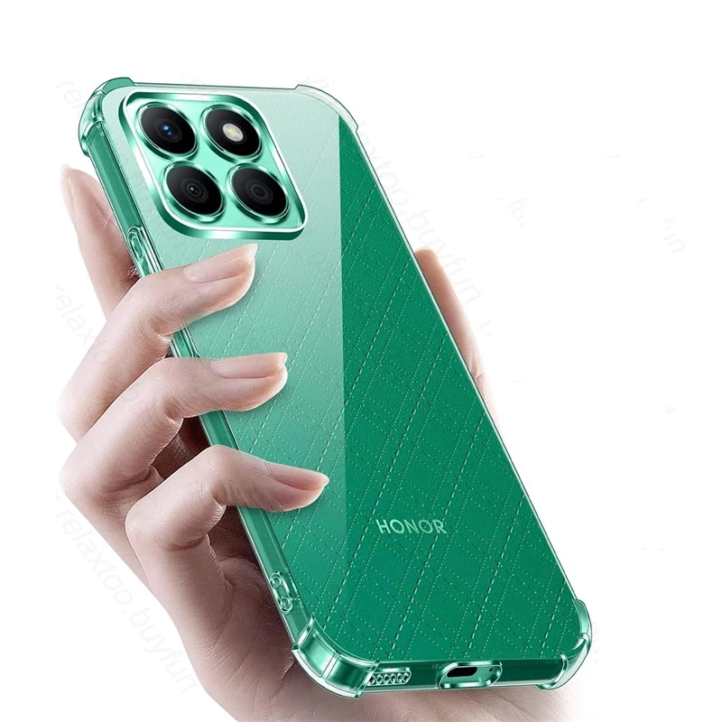 Funda de silicona transparente anticaída para Huawei Honor X5B X6 X6S X6A X7 X7A X7C X8 X8A X8C Honor 200 Funda transparente inteligente - imagen 3