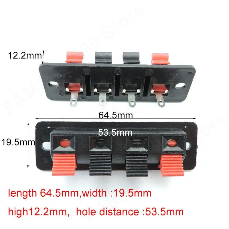 Terminal de conector de posiciones 2P 4P, conector de empuje, carga de resorte, fuente de alimentación de Audio, altavoz, Clips de placa de pruebas, botón de interruptor m20, 2 uds. - imagen 5