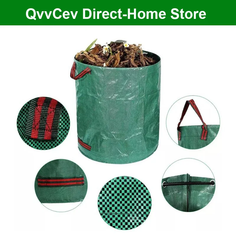 Bolsa de almacenamiento de residuos de jardín de gran capacidad, 32gal, 72gal, bolsa de hojas reutilizable, contenedores de basura plegables, contenedor de recolección
