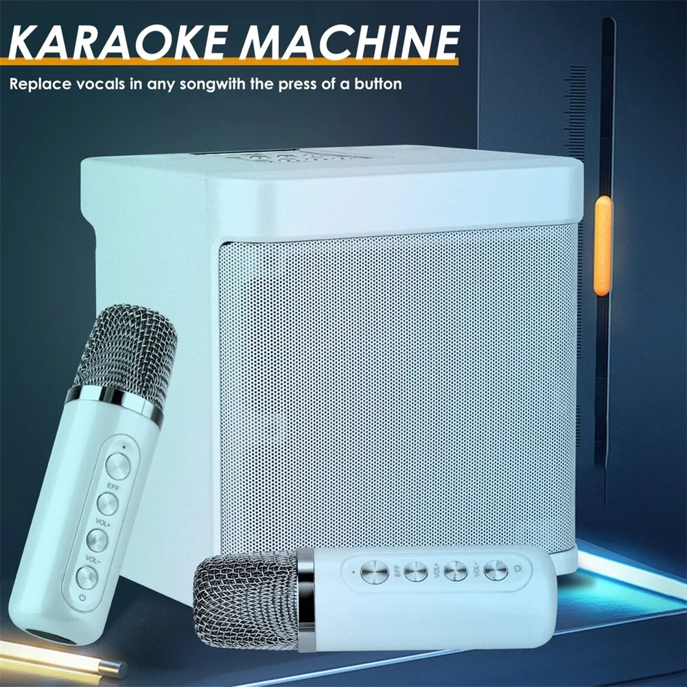 KD203 máquina de Karaoke con micrófonos duales, cambio de funciones de voz, altavoz portátil, estudio, Subwoofer, AUX, tarjeta TF, reproductor de disco U - imagen 2