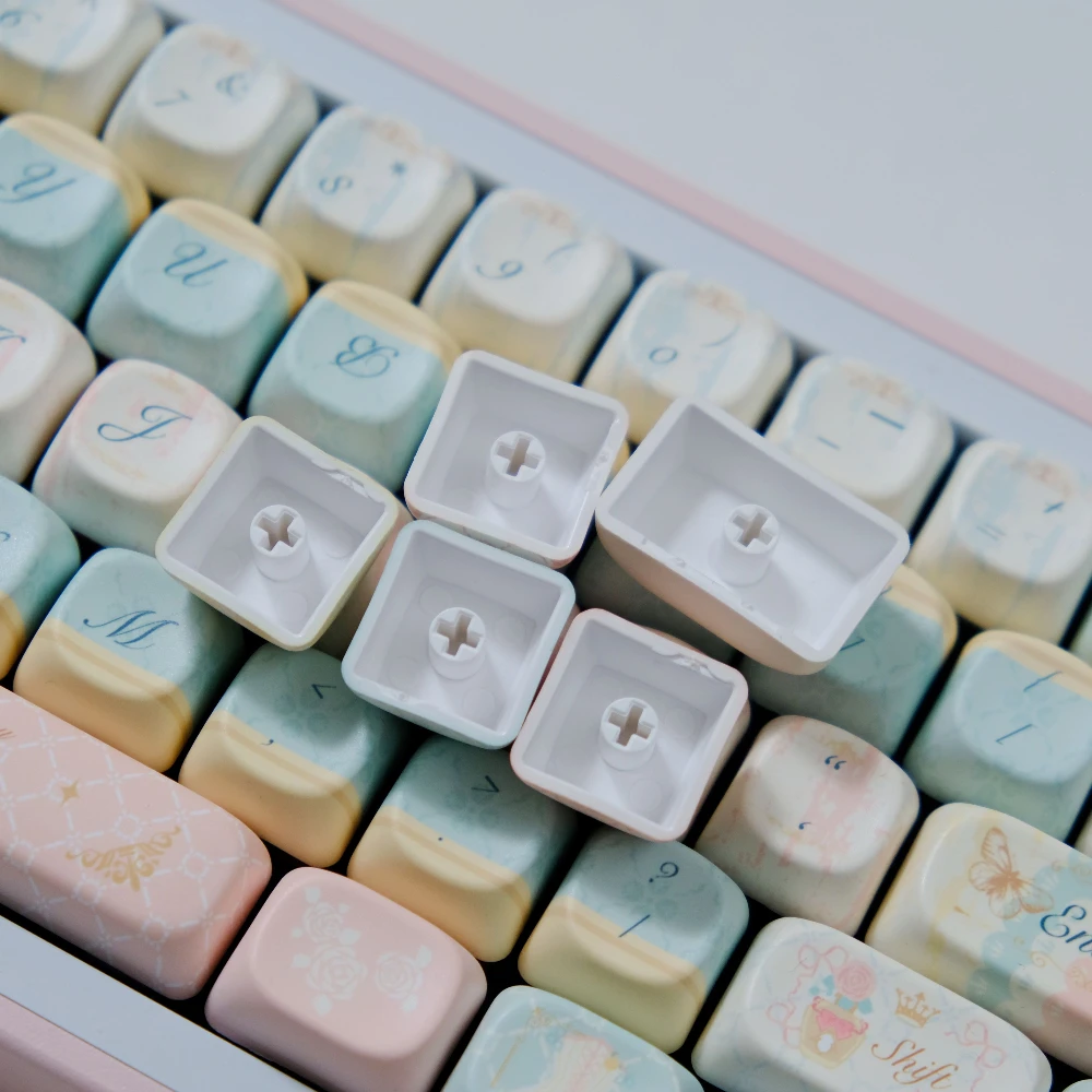 Teclas estilo rococó PBT, teclas de perfil Cherry/MOA, teclas de sublimación de tinte para teclado MX Switch Wooting GH60 61 67 87 96 980 - imagen 3