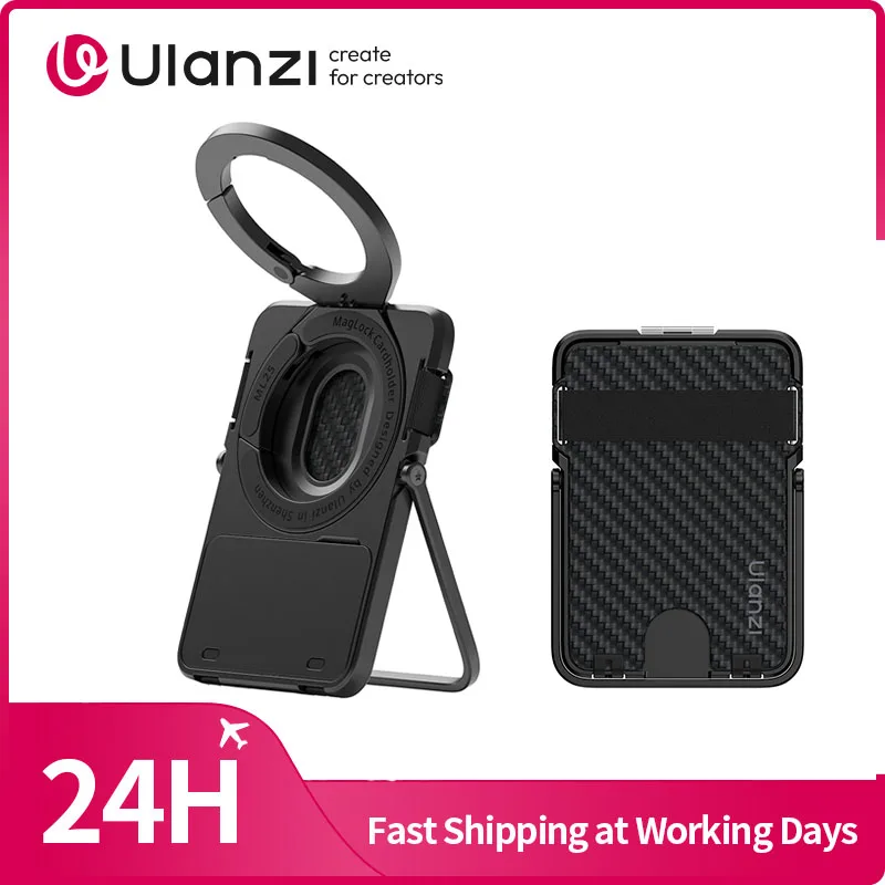 U U.S. ​ Lanzi ML25 MagLock tarjetero soporte para teléfono soporte para teléfono para iPhone 16 15 14 tarjetero portátil con anillo magnético de doble cara