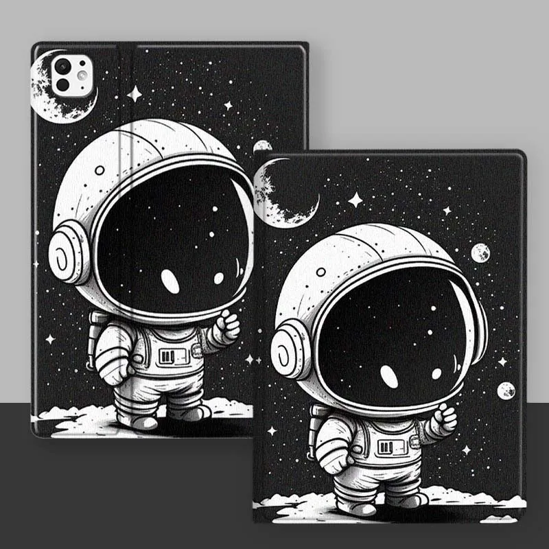 Funda artística de astronauta de dibujos animados creativos para iPad Pro Air 2 3 4 5 6th 7th 11th Gen 10,2 9,7 11 10,5 10,9 12,9 funda para tableta de 13 pulgadas - imagen 3