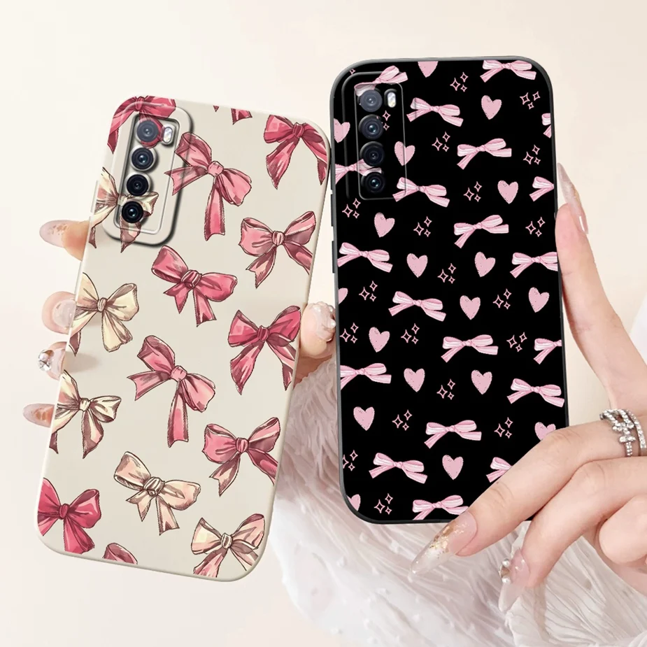 Para Huawei Nova 7 Pro 5G funda JER-AN10 lindo gato patrón de rejilla cubierta suave TPU Fundas de teléfono para Huawei Nova 7 SE Nova7 Pro 5G Fundas - imagen 5