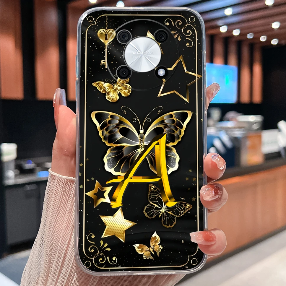 Para Huawei Nova Y90 funda de teléfono flores letras suave transparente silicona ligera funda para Huawei Nova Y 90 carcasa protectora - imagen 3