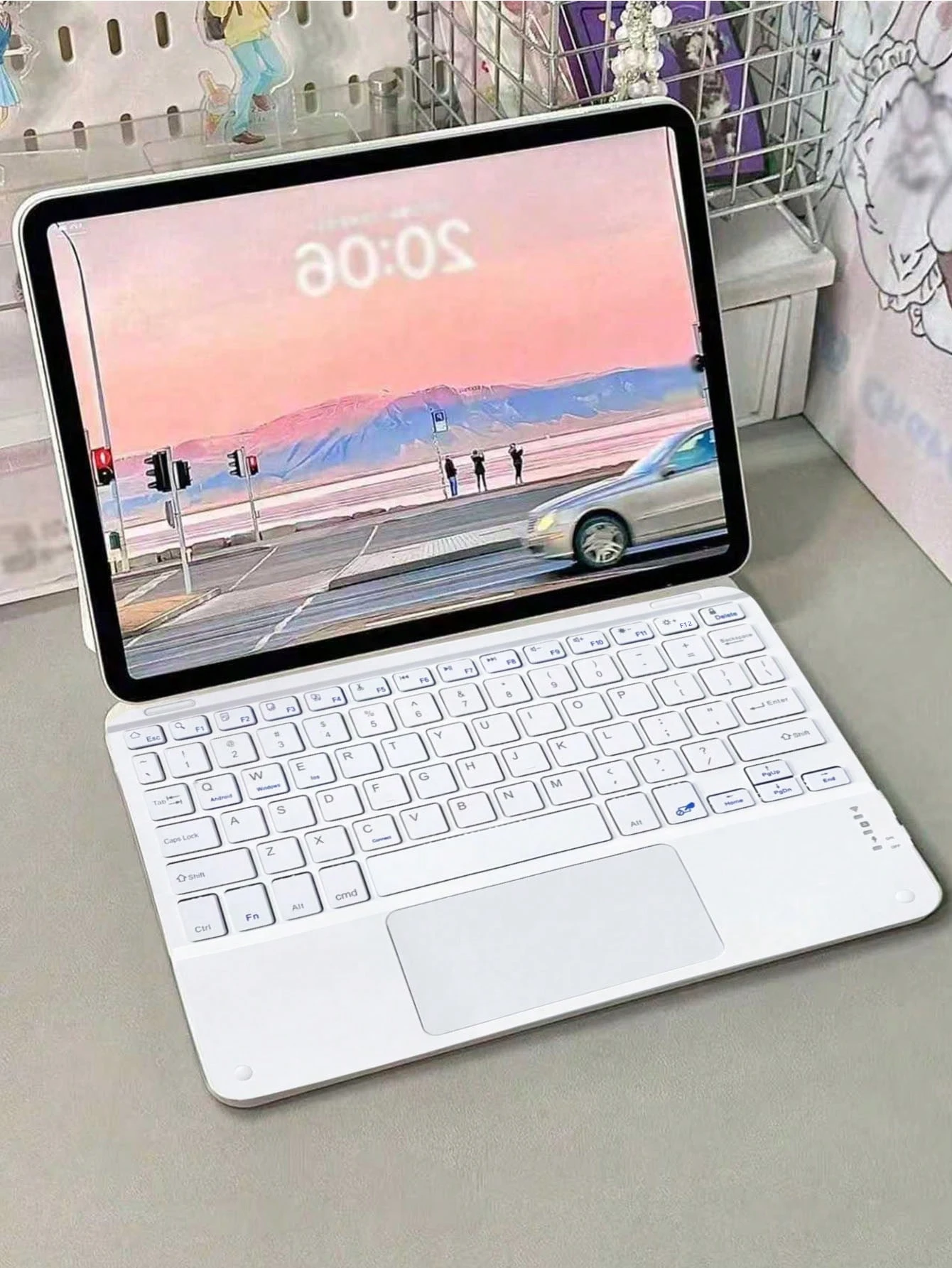 Teclado táctil inalámbrico, diseño delgado y silencioso, batería de larga duración. Mini teclado Bluetooth para iPad, compatible con Android/IOS