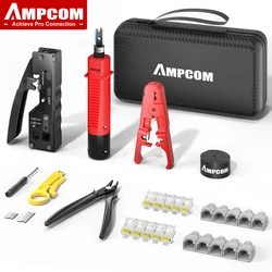 AMPCOM Prensa RJ45 9 en 1 - Kit de herramientas de red para Cat5e/6/7