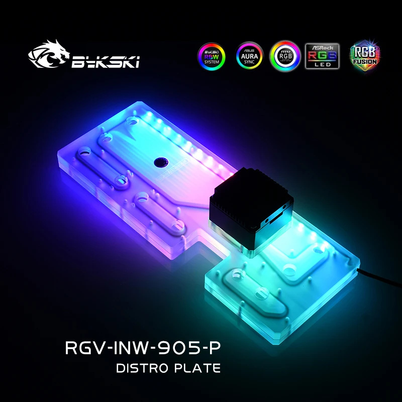 Bykski RGV-INW-905-P Placa de distribución acrílica/reservatorio de placa para caja de computadora IN WIN 905/sistema de refrigeración por agua/bomba combinada DDC - imagen 5