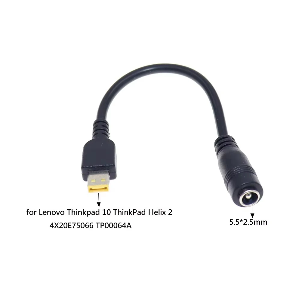 Adaptador de corriente CC, convertidor de enchufe para Lenovo ThinkPad 10 Helix 2, portátil, 5,5x2,5mm, conector hembra a cuadrado, cargador para portátil
