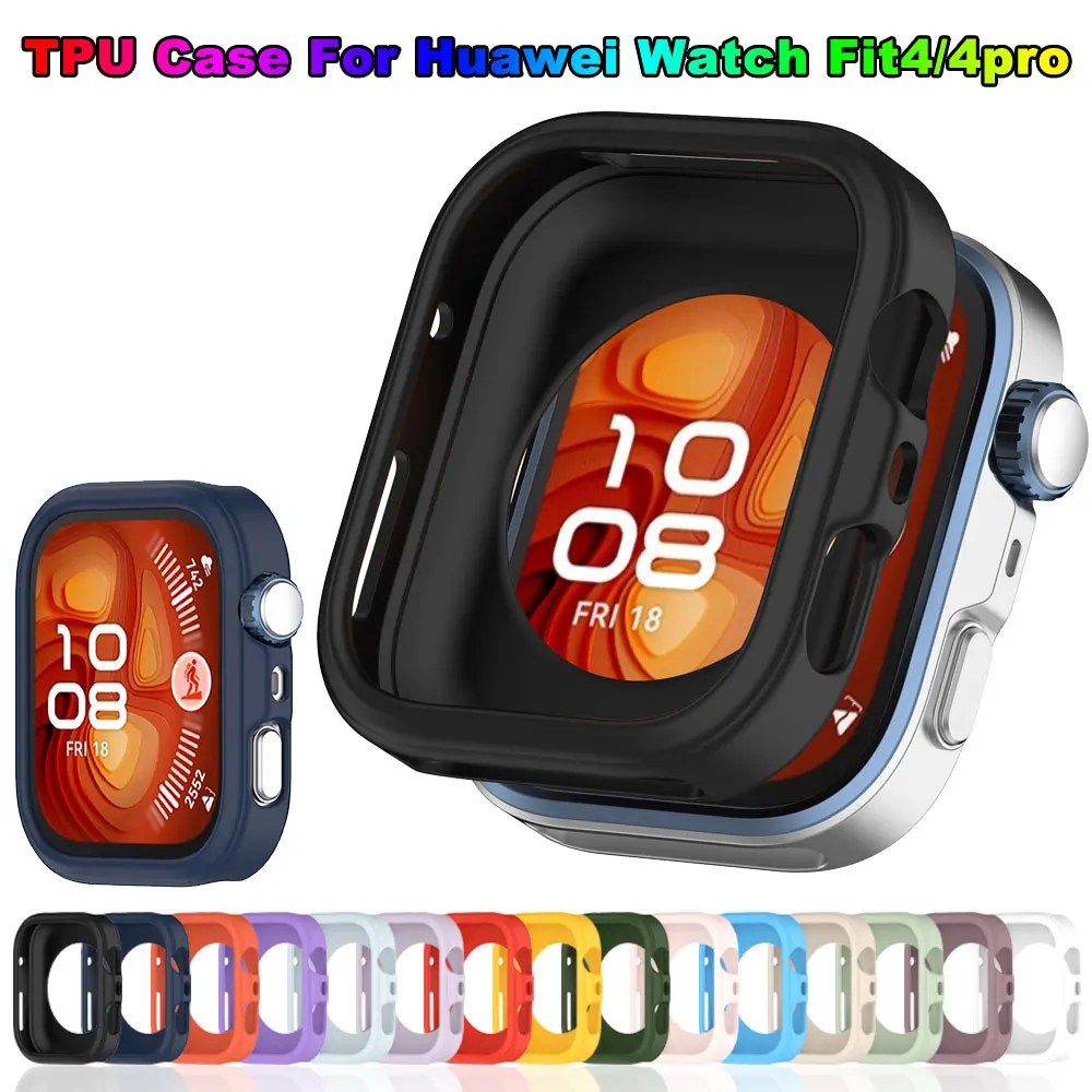 Funda hueca de TPU suave para Huawei Watch Fit 4 4Pro, Protector de parachoques para reloj inteligente Huawei Watch Fit4 Pro, accesorios de carcasa