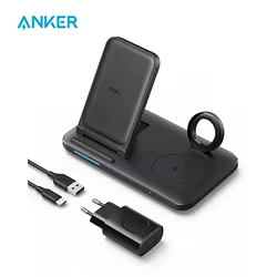 Anker-soporte de carga inalámbrico MagGo 3 en 1, plegable, con certificado Qi2, para iPhone 15/14/13/12, AirPods, Apple Watch