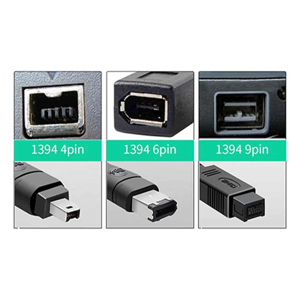 Cables Firewire Premium IEEE 1394 de 9 pines a 9 pines, 9 pines a 4 pines, línea macho a macho de 6 pines a 6 pines para PC, DV, iLink, tarjeta de captura de vídeo - imagen 2