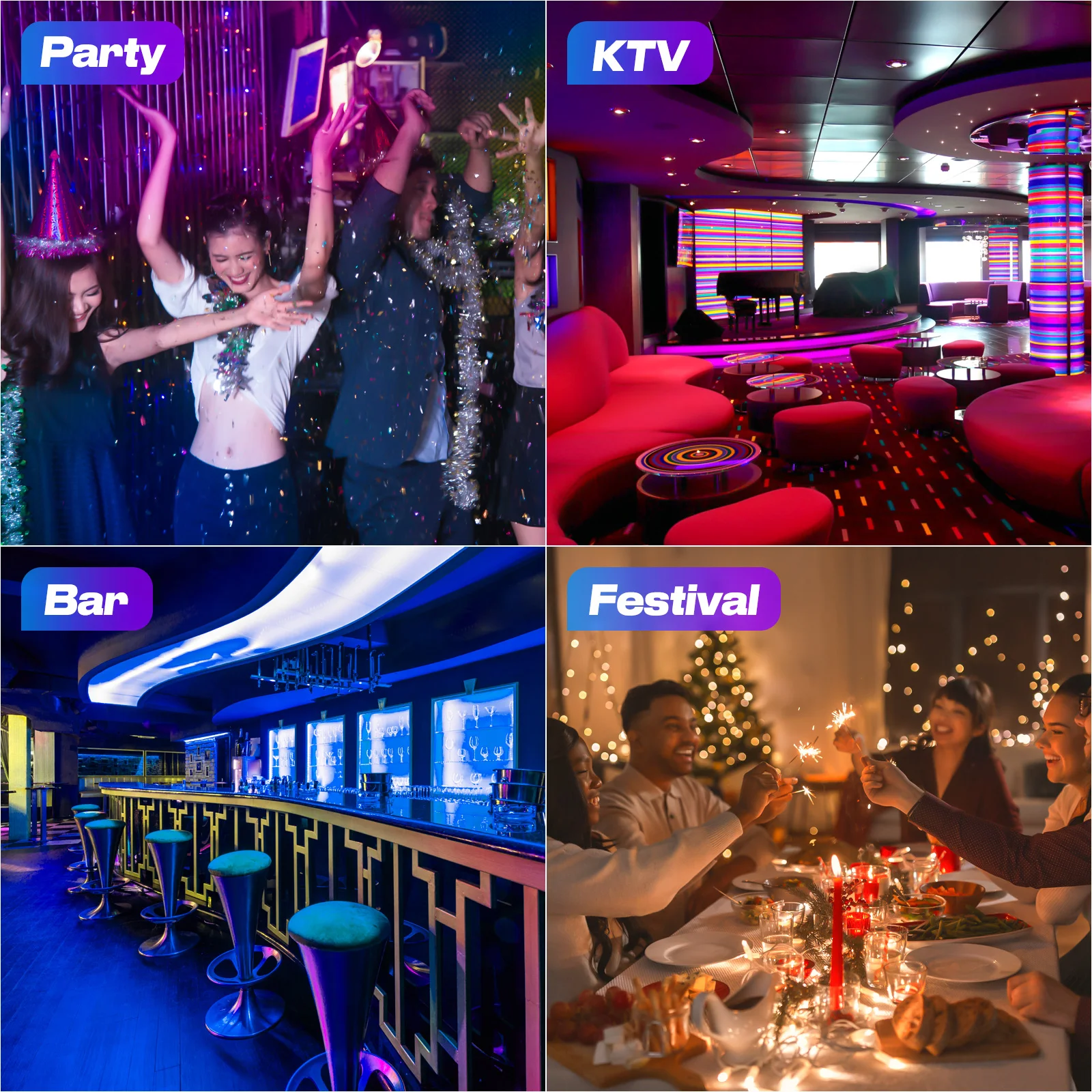 U'King 2 uds 250W RGBW luz de pared 10X25W LED giratorio punto haz cabeza móvil luces de escenario para fiesta KTV Club Bar boda DJ - imagen 5