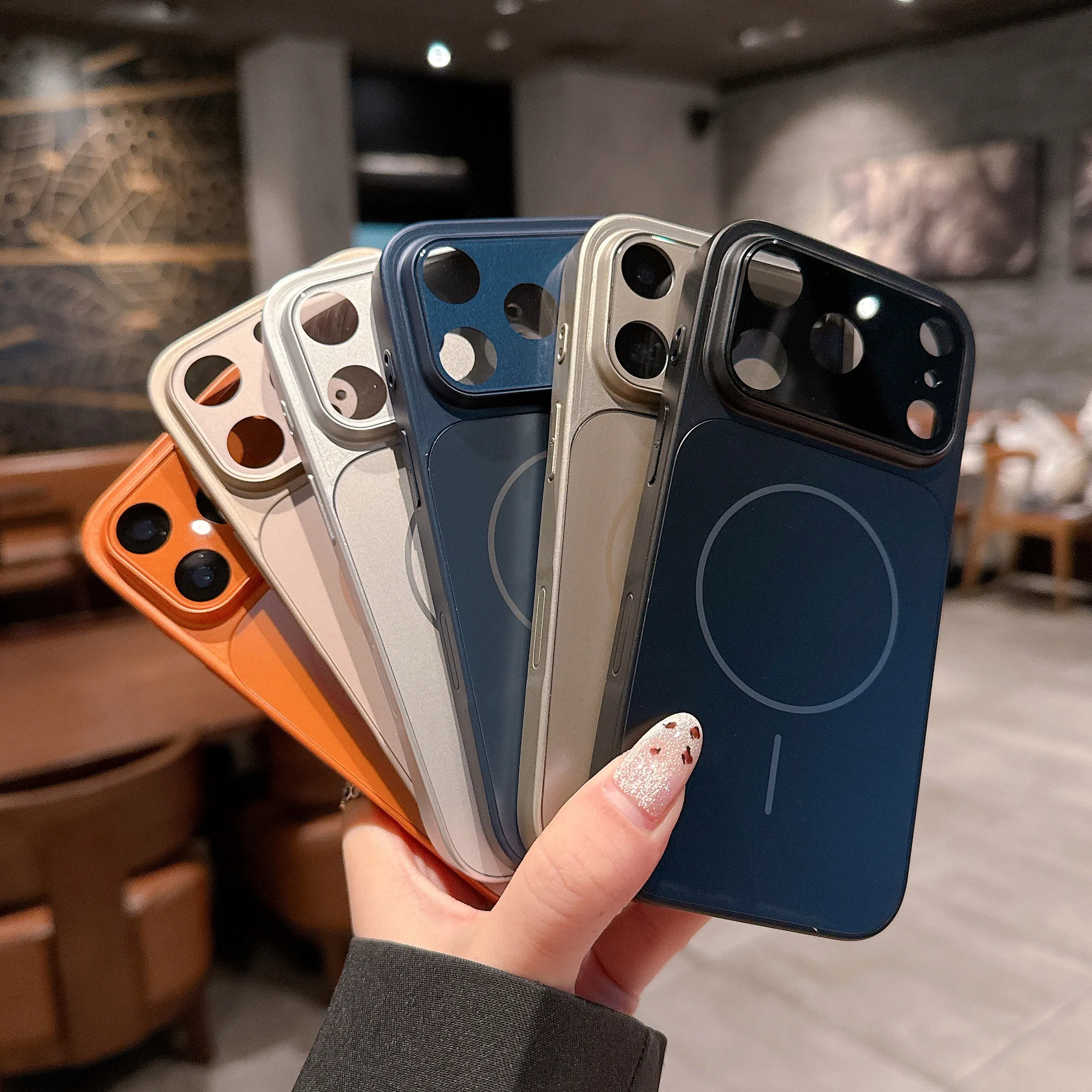 Funda de teléfono de carga inalámbrica magnética de lujo para iPhone 17 Pro Max 16 Plus 15 14 13 12 11 para Magsafe cubierta acrílica a prueba de golpes - imagen 4