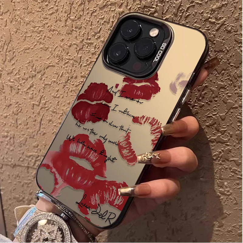 Funda rígida mate con estampado de labios rojos para Xiaomi Redmi Note 13 12 11 Pro Plus 4G 5G 12S 11S 10S 10 9 9S 8 12C 13C A3 Capa de parachoques - imagen 2