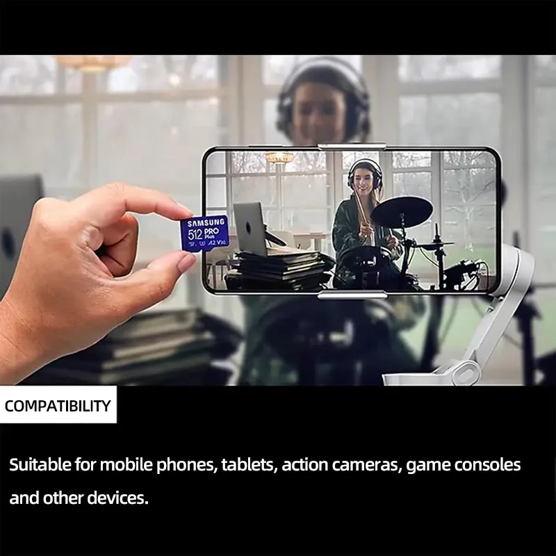 Tarjeta de memoria SAMSUNG PRO Plus tarjeta MicroSD 128GB 256GB 512GB 1TB 180MB/s C10 U3 V30 Microsd Micro SD SDXC para cámara de Dron de teléfono - imagen 2