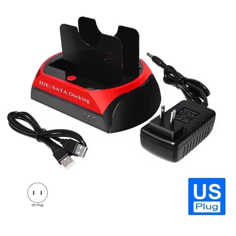 Base de disco duro universal Top-2.5/3,5 IDE/SATA: puertos serie y paralelos de doble disco, doble uso para una movilidad máxima, enchufe estadounidense - imagen 2