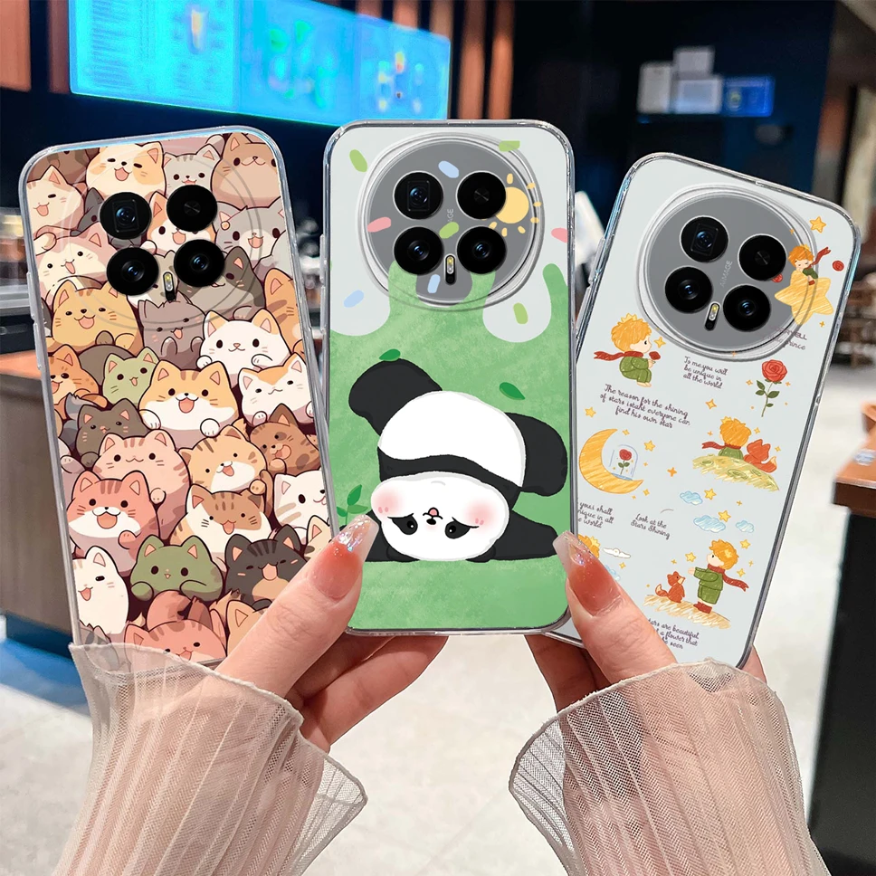 Para Honor Magic8 Pro funda de teléfono encantador viñetas de animales suave TPU transparente funda de silicona para Honor Magic 8Pro carcasa ligera