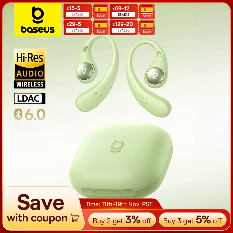 Baseus Eli Sport 2 Auriculares inalámbricos de oído abierto Auriculares Bluetooth 6,0 OWS Auriculares de alta resolución con LDAC OWS Auriculares deportivos con gancho para la oreja - imagen 2