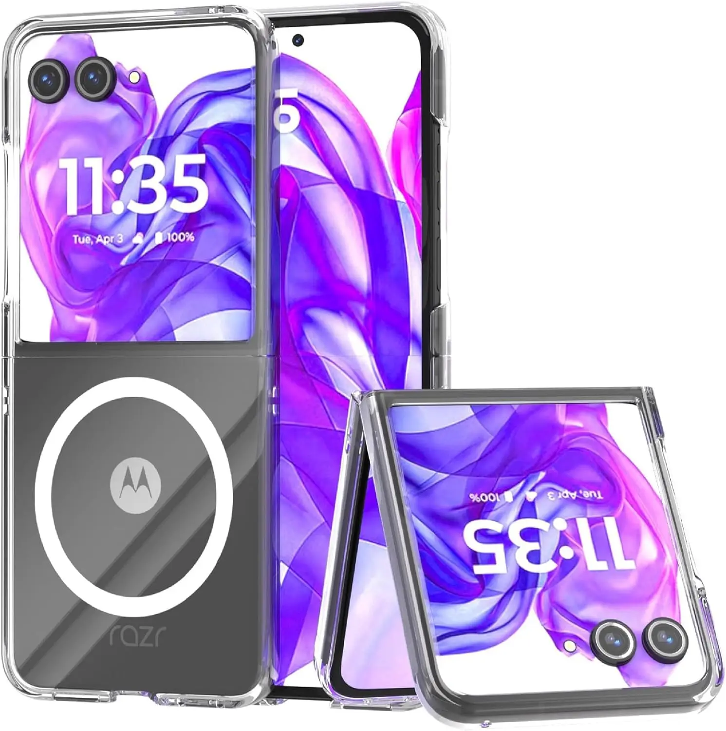 Funda para carga inalámbrica magnética Magsafe, cubierta transparente de plástico duro para Motorola Moto Razr 60 50 Ultra Plus 2025 2024 - imagen 4