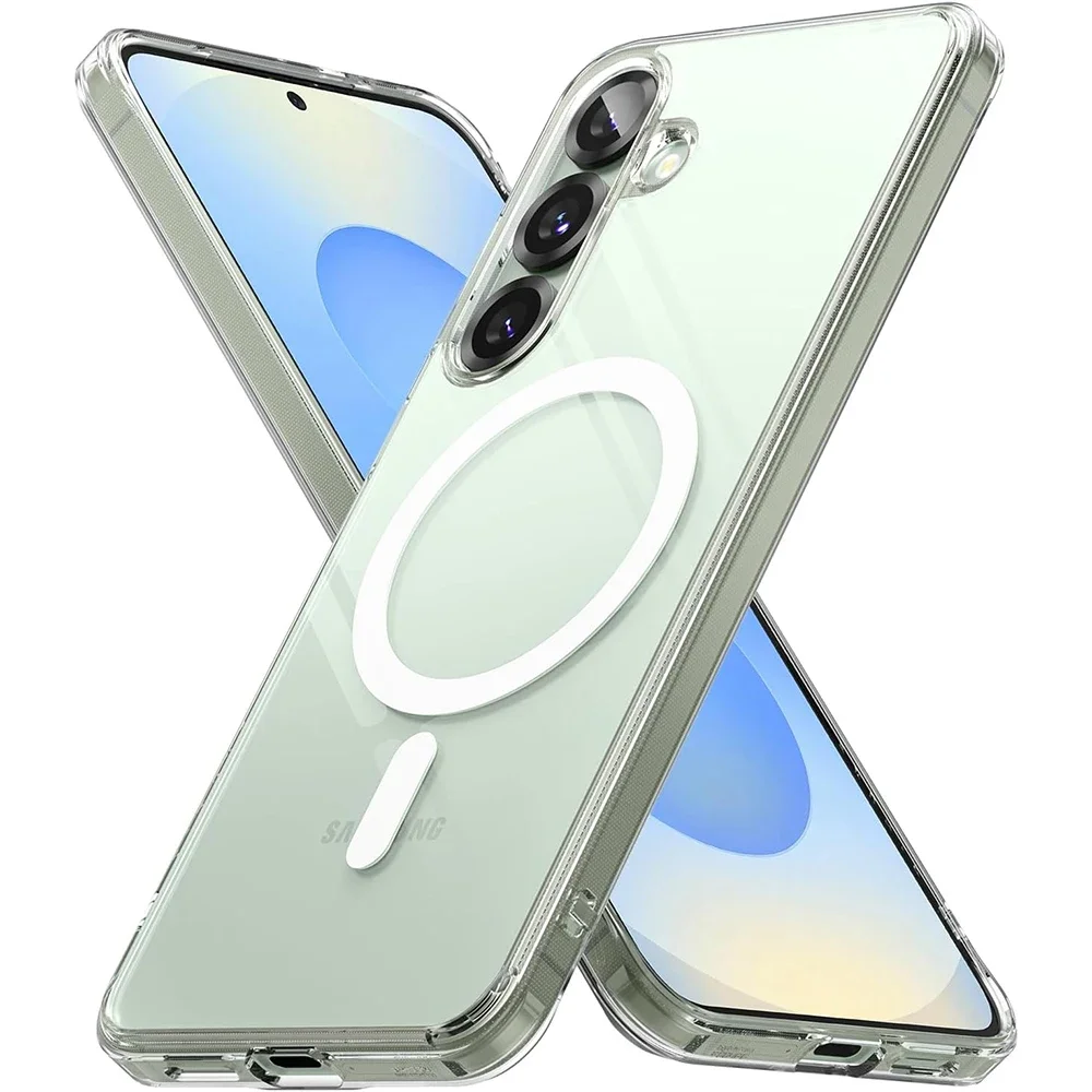 Para Samsung Galaxy A56 A55 A54 A36 A35 A15 A16 A26 A05S A05 A06 para Magsafe carga inalámbrica magnética cubierta transparente a prueba de golpes