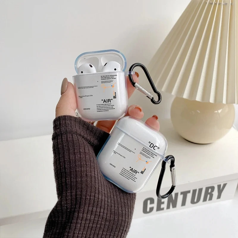 Para Airpods 1, 2, 3 Pro, funda de Airpod de 2 generación, regalo para novio, funda de Airpods blanca elegante y transparente