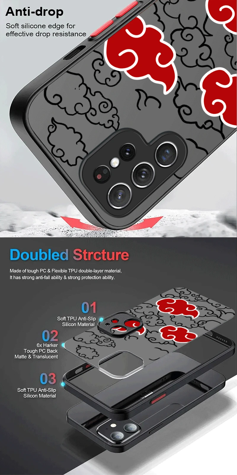 Funda mate para Samsung Galaxy S25 S23 S24 Ultra S22 S21 Plus FE A56 A36 A26 A16 A06 A15 A25 A35 A55 5G Hot Anime n-narutos - imagen 5