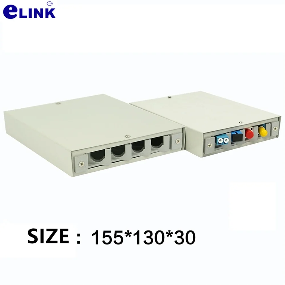 Caja de terminales de fibra óptica de 4 núcleos mini LC SC FC ST caja de fusión monomodo engrosada caja vacía totalmente instalada FTTHELINK 2 uds - imagen 3