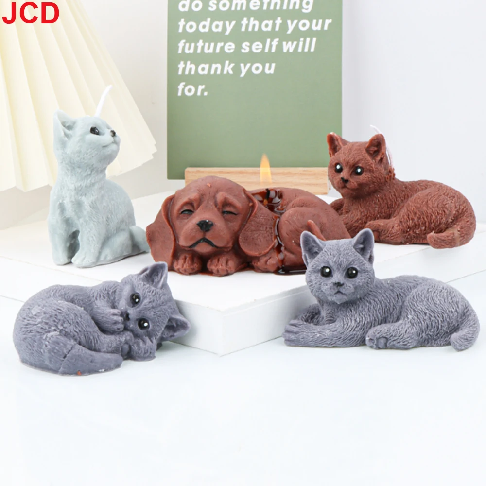 Molde de vela de silicona para mascotas, forma de gato, perro, zorro, jabón de yeso de aromaterapia, Chocolate, Fondant, molde para hornear, regalos de decoración del hogar - imagen 3