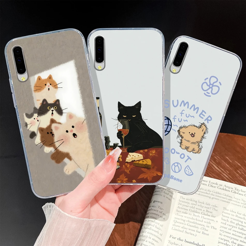 Para Samsung Galaxy A50 A50S A40 A41 A30 A30S A20 A20S M10S funda de teléfono bonita de dibujos animados suave TPU carcasa ligera de silicona transparente - imagen 2