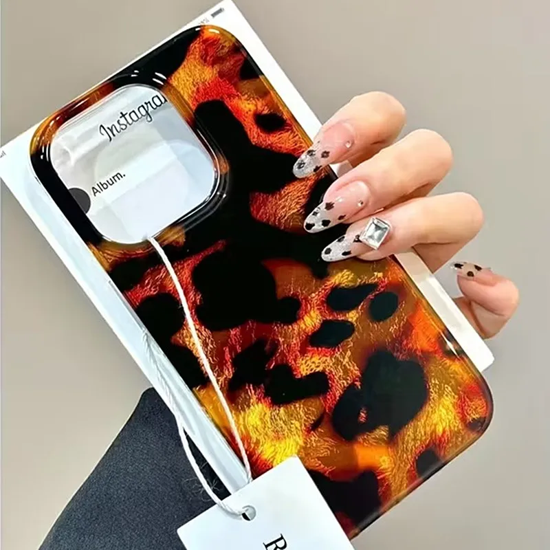 Hawksbill Style Leopard Print Phone Case for iPhone 17 Pro Max 16 15 14 13 12 11 XS X XR 7 8 se2 16 Plus 17 Air Shockproof Cover - imagen 4