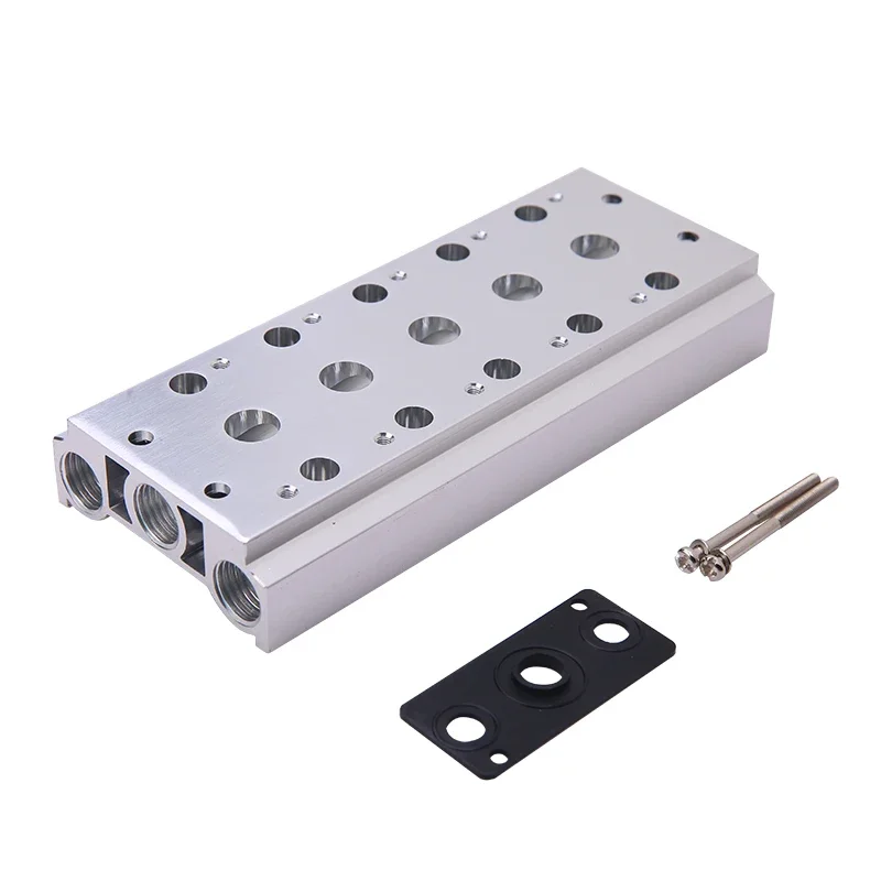 Válvulas solenoides neumáticas 4V210-08 4V220-08 colector de escape de aire 200M colector de Base de placa de válvula con accesorios - imagen 4