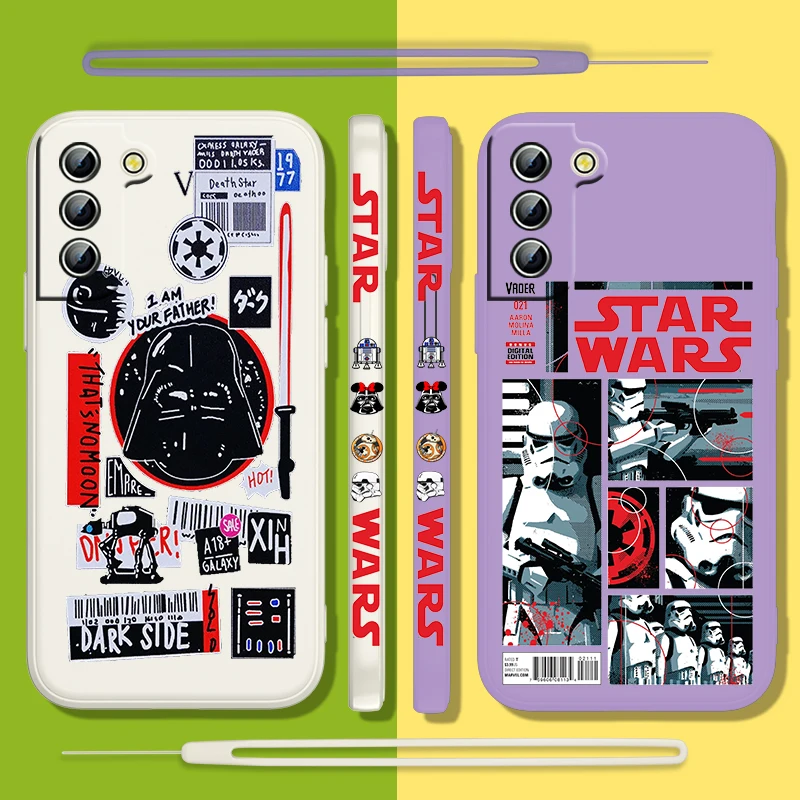 Funda de teléfono de ciencia ficción s-tar Wars para Samsung Galaxy S22, S21, S20 Pro, FE, S10, Note 20, 10 Plus, Ultra líquida, cubierta de cuerda izquierda - imagen 5