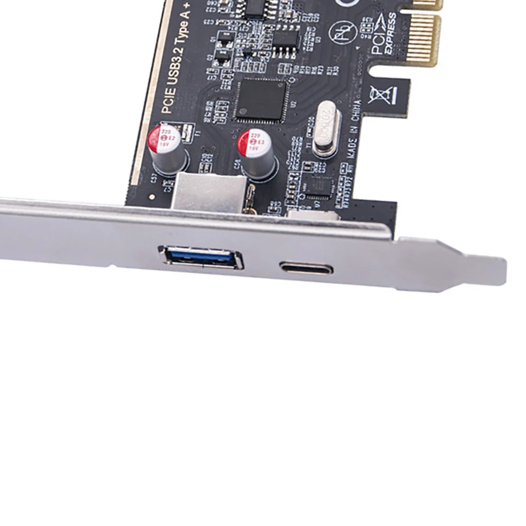 Tarjeta de expansión PCI-E X4 a 2 puertos TYPE-C + A, USB3.2 gen2, tarjeta adaptadora PCI Express de doble canal de 10Gbps para chasis 4U 2U, PC de escritorio - imagen 3