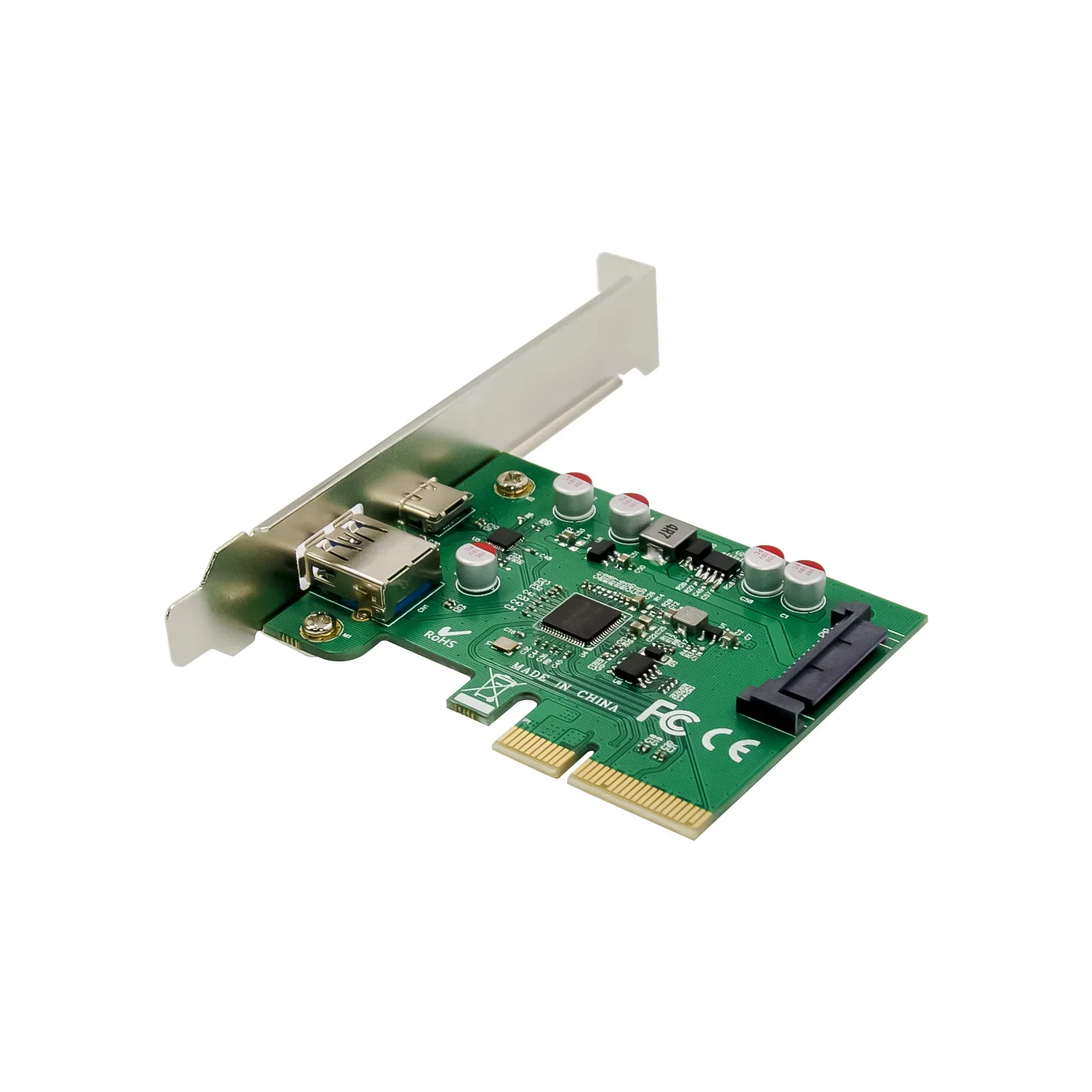 Tarjeta de expansión USB 3,1 tipo C PCIe PCI-E a USB3.1 GEN 2 10Gbps USB tipo C + USB3.0 tipo A tarjeta elevadora PCI Express x4 adaptador USB - imagen 5