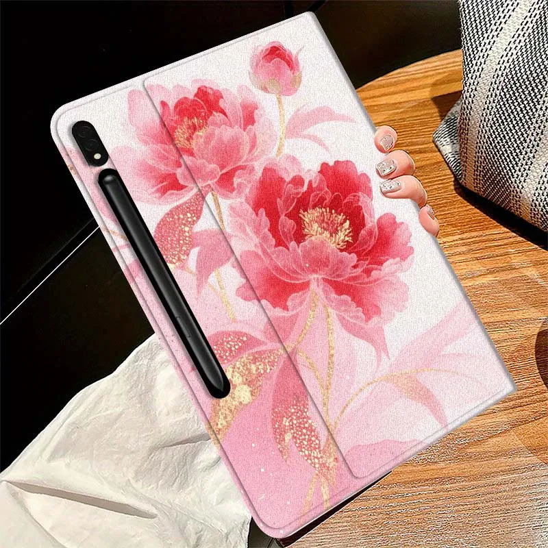 Hermosas flores rosas para Samsung Galaxy Tab S11 S10 S9 S8 S7 S6 A10.1 A9 A8 A7 10,1 Lite FE Plus pulgadas funda para tableta - imagen 4