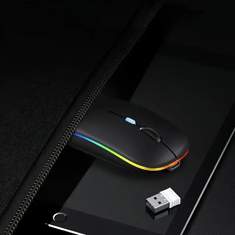 Ratón inalámbrico compatible con Bluetooth 2,4, ratón ergonómico silencioso portátil para juegos, portátil, iPad, tableta, Notebook, teléfono móvil - imagen 5