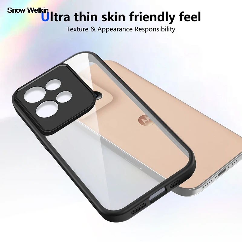 Funda de silicona transparente para Motorola Edge 60 Neo edge60 Neo PC trasera TPU parachoques a prueba de golpes fundas de teléfono transparentes - imagen 3