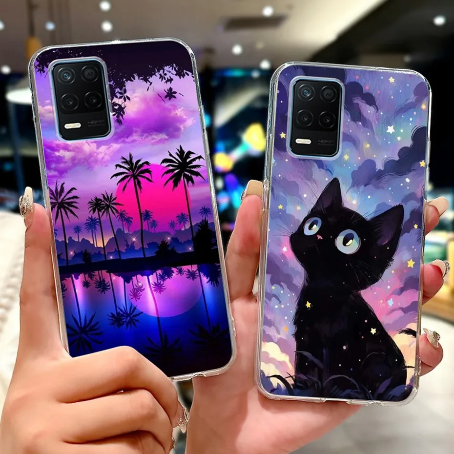 Nuevo diseño de funda de teléfono para Realme 8 5G (RMX3241), funda trasera delgada de TPU transparente para Realme V13 5G Realme8 5G, fundas de silicona suave