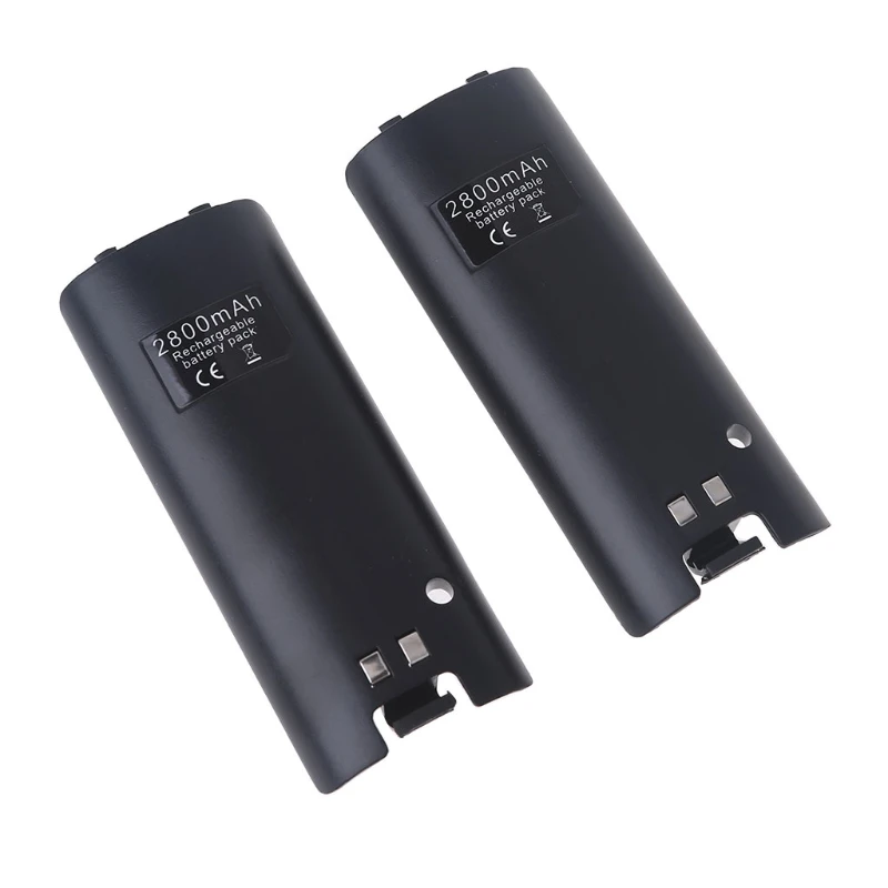 Batería recargable blanca y negra para accesorios de consola de juegos WII, 2800Mah, K1KF, 2 uds. - imagen 4