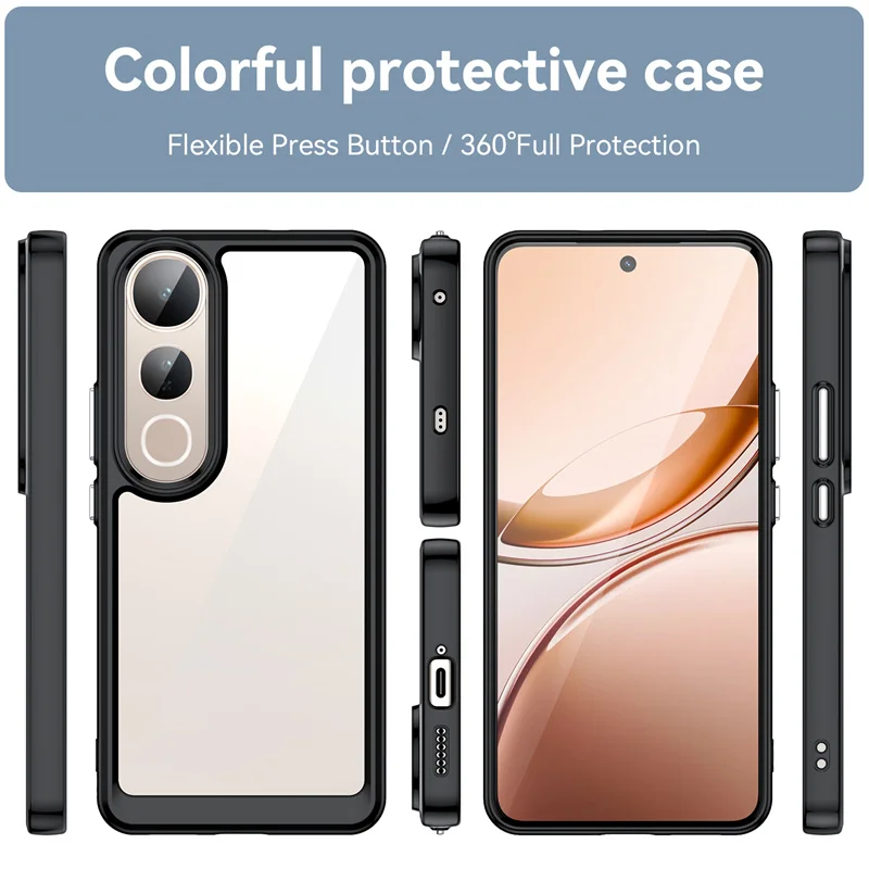Funda transparente colorida de TPU para Vivo V50 Lite 5G, funda protectora transparente, Coque Capa - imagen 2