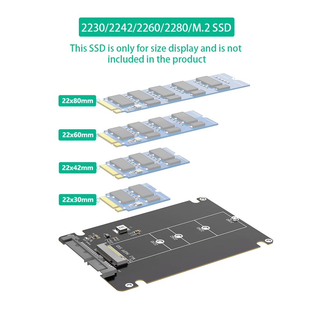 Para M.2 NGFF a 2,5 SATA SSD caja B & M Key SATA a 2,5 pulgadas SATA 3,0 tarjeta convertidora de disco duro con caja de plástico de 7mm - imagen 5