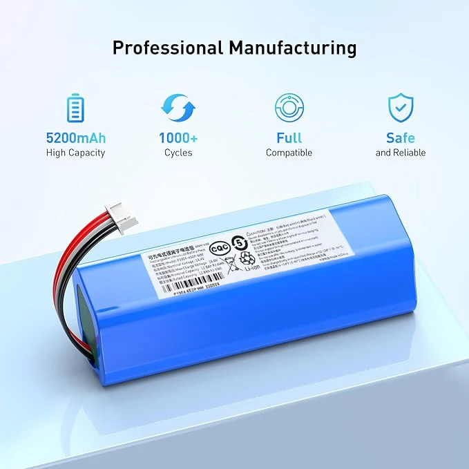 Batería de 14,8 V y 12800mAh adecuada para ecovacs deebot T5 T8 T9 T10 T20 DLX11 DLX13 DLN12 X1 X1omni X1turbo batería de Robot de barrido - imagen 2