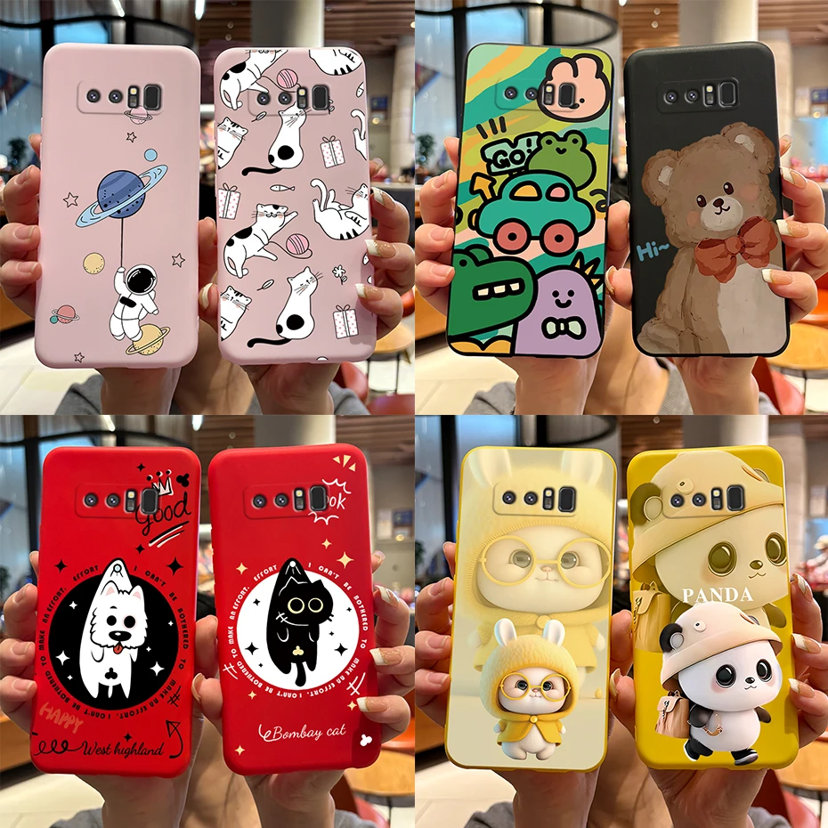 Para Samsung Galaxy Note 8 funda bonita Panda dibujos animados suave TPU funda trasera de silicona para galaxy note 8 SM-N950F N9500 note8 funda de teléfono