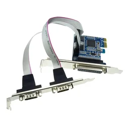 Tarjeta PCI-e a Paralle serie PCI Express a DB25 DB9 COM Tarjeta convertidora Adaptador PCIE a RS232