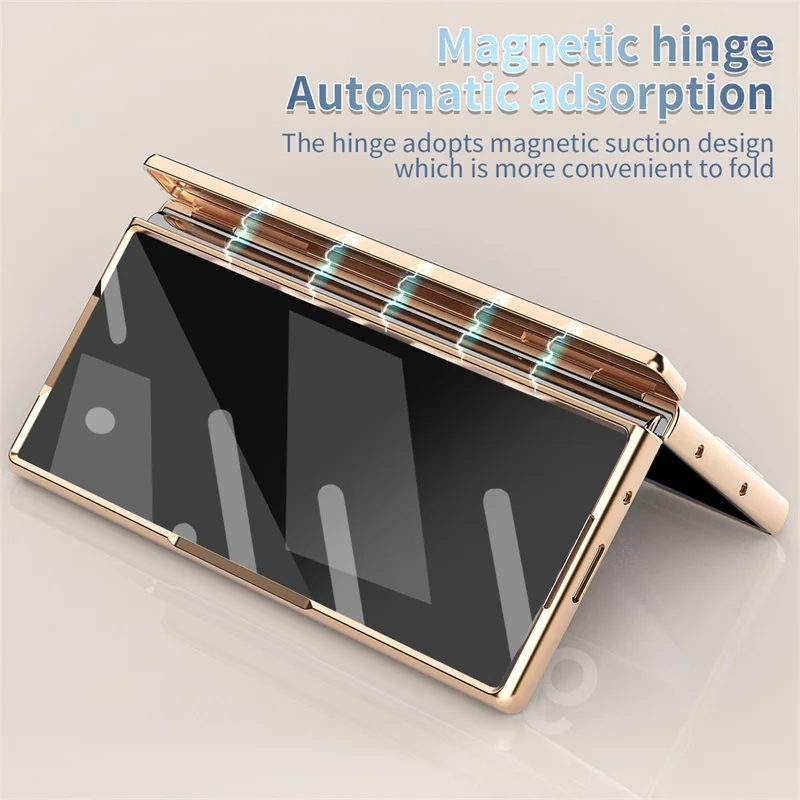 Funda de teléfono magnética con bolígrafo táctil y dos bisagras para Samsung Galaxy Z Fold 7 6 5 5G, película protectora de pantalla Magsafe, cubierta a prueba de golpes - imagen 5