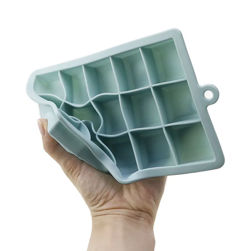 JCD-Molde de silicona para cubitos de hielo, bandeja de silicona grande, fabricante de cubitos de hielo, no tóxico, duradero, Bar, Pub, vino, bloques de hielo, 15 cuadrículas - imagen 4